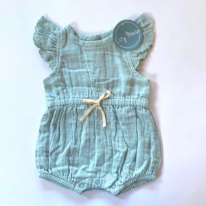 City Mouse Organic Cotton Romper Seafoam Green
